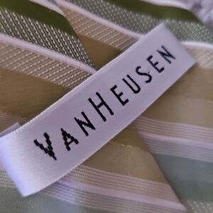 Van Heusen VINTAGE Green and Cream Striped Tie